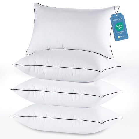 JOLLYVOGUE front packaging showing four queen pillows, hotel feel