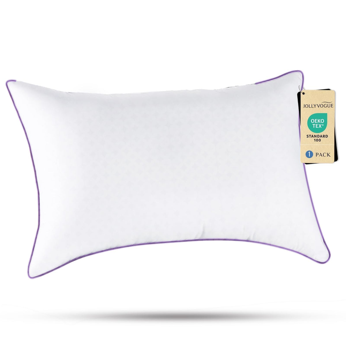 JOLLYVOGUE front view of standard pillow showing neat packaging and premium look