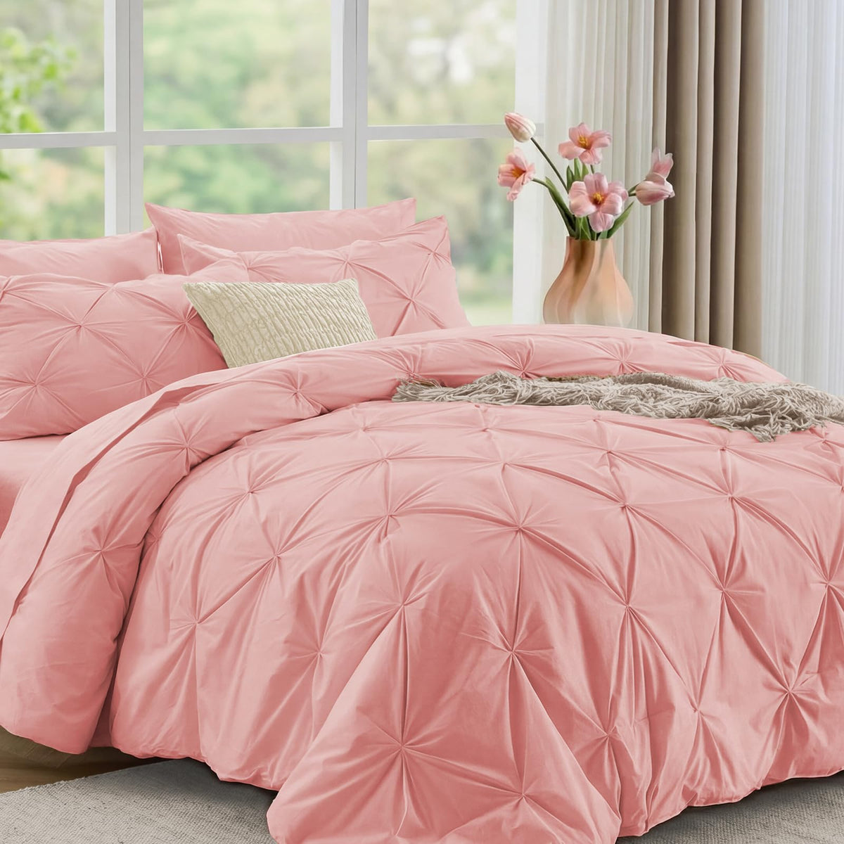 JOLLYVOGUE front styled bed showing full set benefit of instant room upgrade