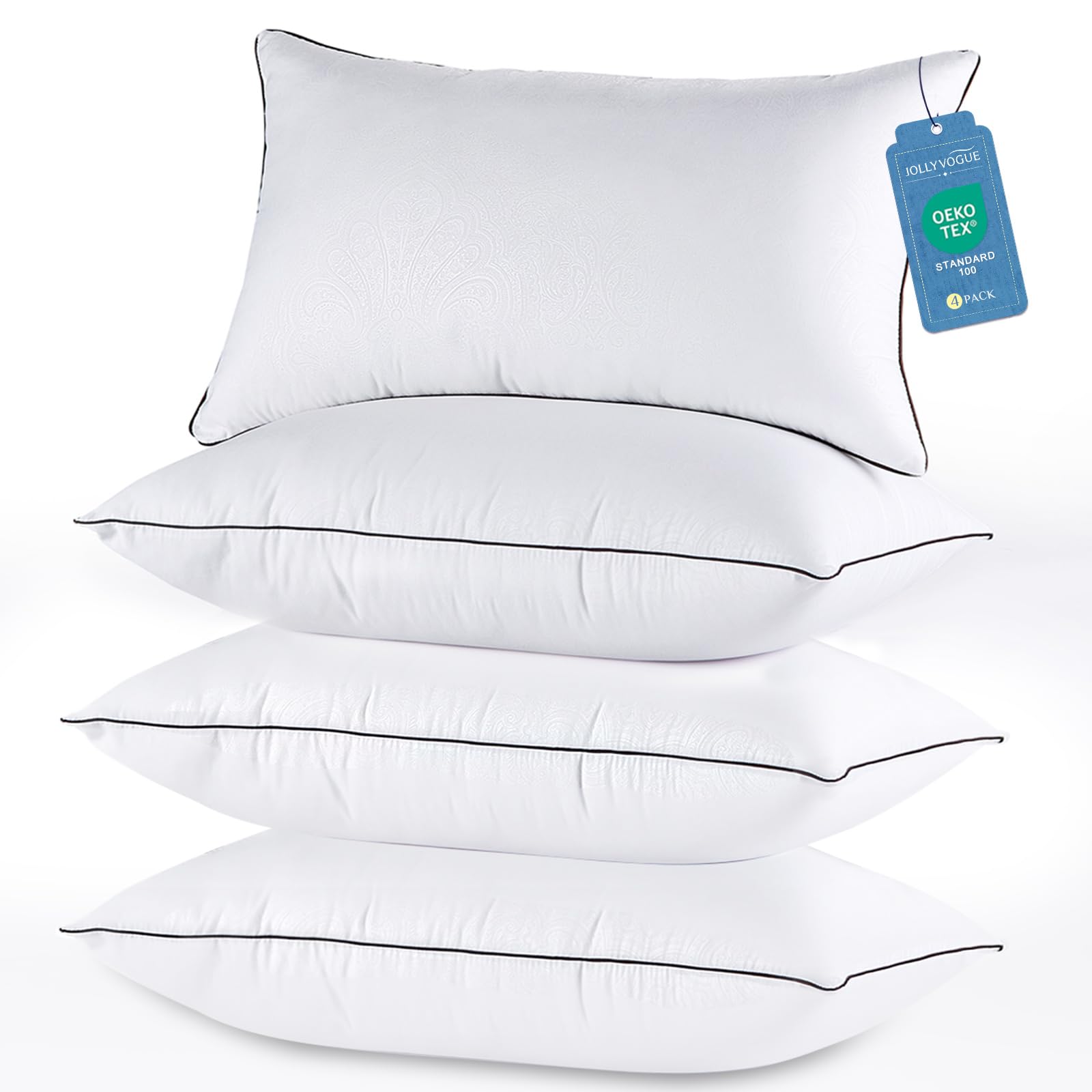 JOLLYVOGUE front packaging showing four king pillows and brand clarity