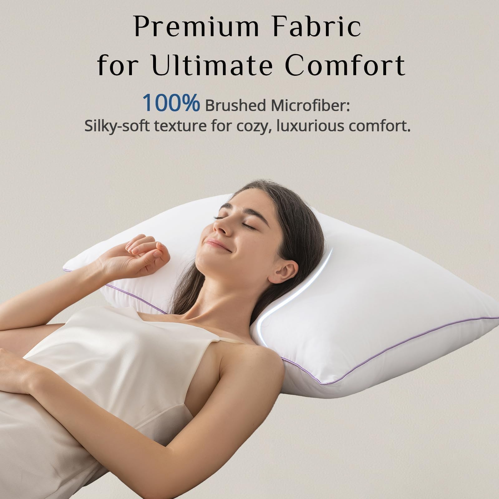 JOLLYVOGUE pillow held in hand to show standard size and easy-to-manage weight