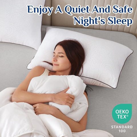 JOLLYVOGUE pillow arranged on king bed demonstrating supportive sleep surface