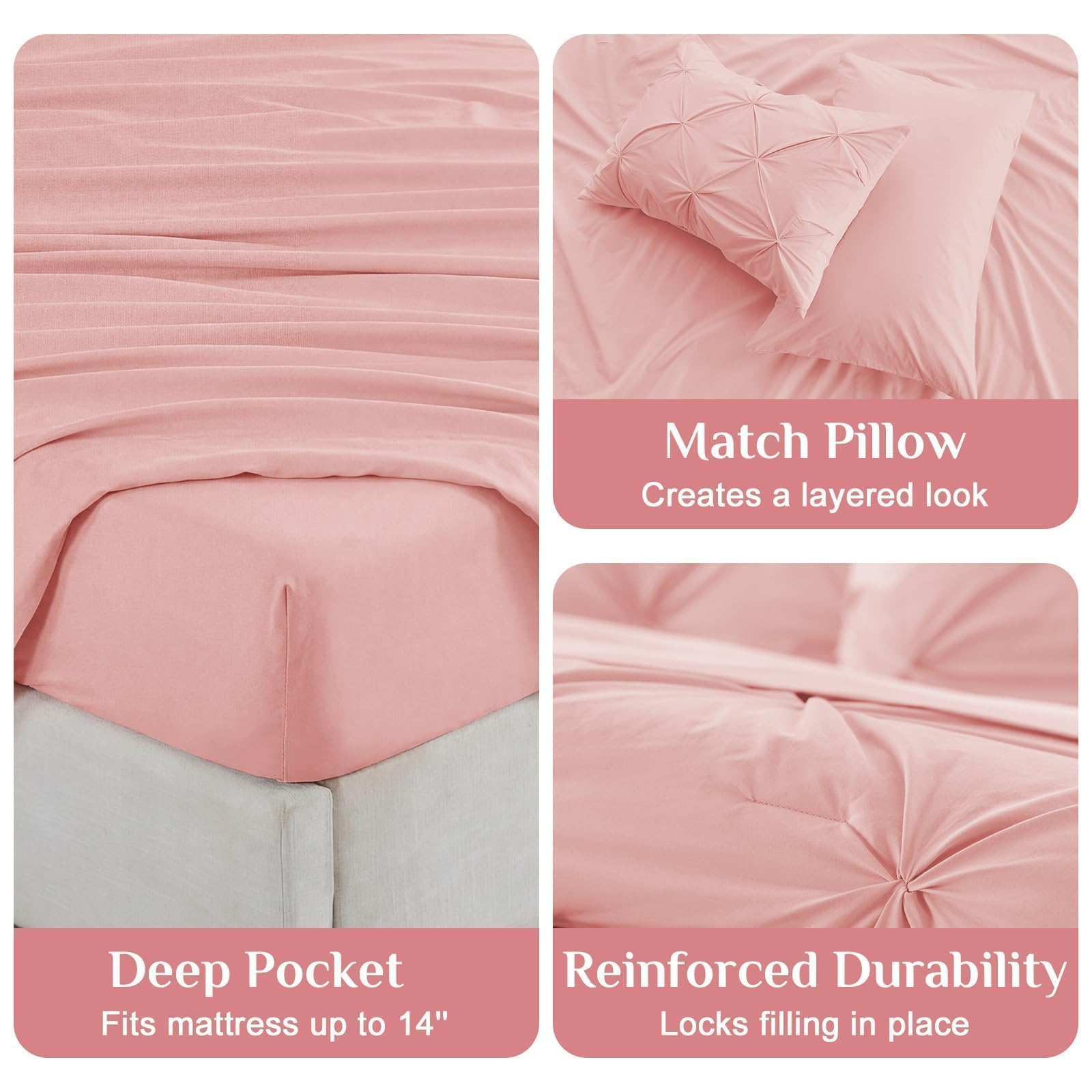 JOLLYVOGUE pillow shams and cases arranged showing coordinated bedding benefit