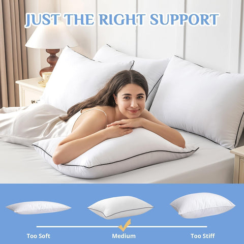 JOLLYVOGUE pillows styled on a made bed illustrating cozy sleeping surface and bedroom upgrade