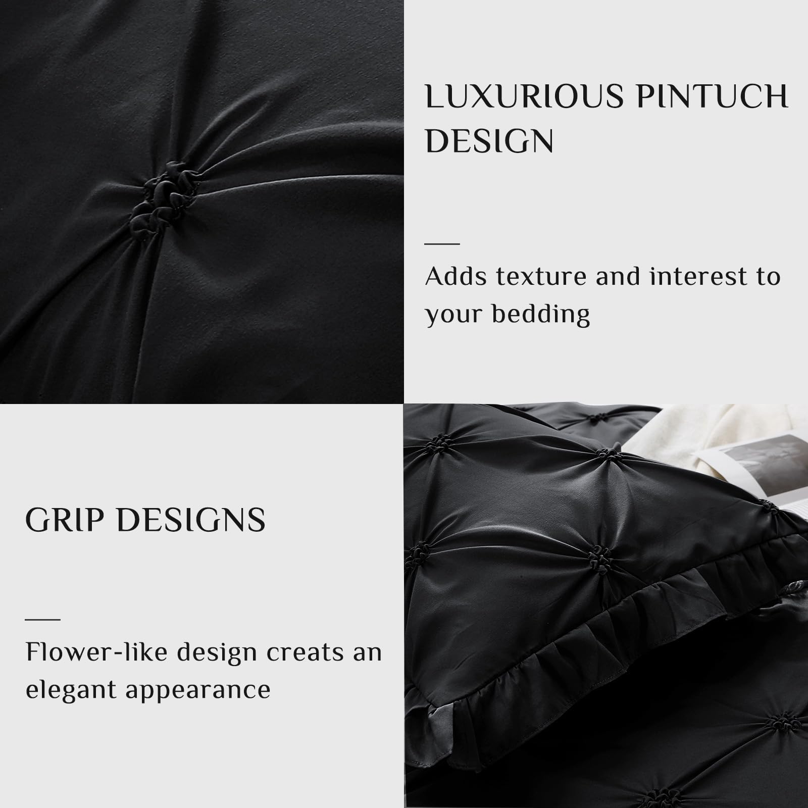 JOLLYVOGUE ruffled sham and pillowcase detail adding decorative charm