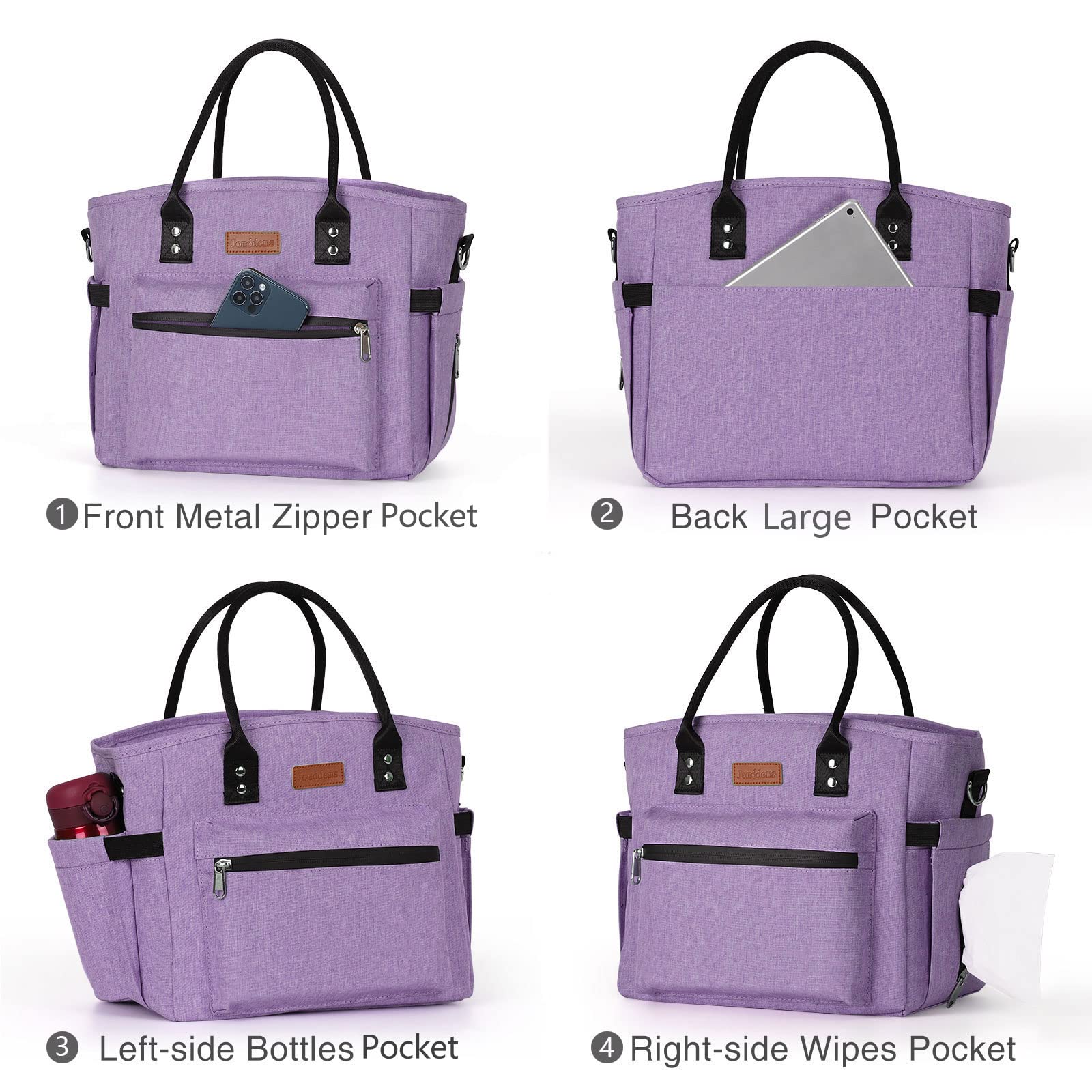 Jomddems back pocket with phone and charger illustrating extra organization and protection