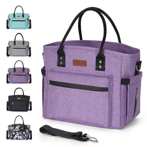 Jomddems front view of insulated lunch bag showing organized pockets and sturdy build