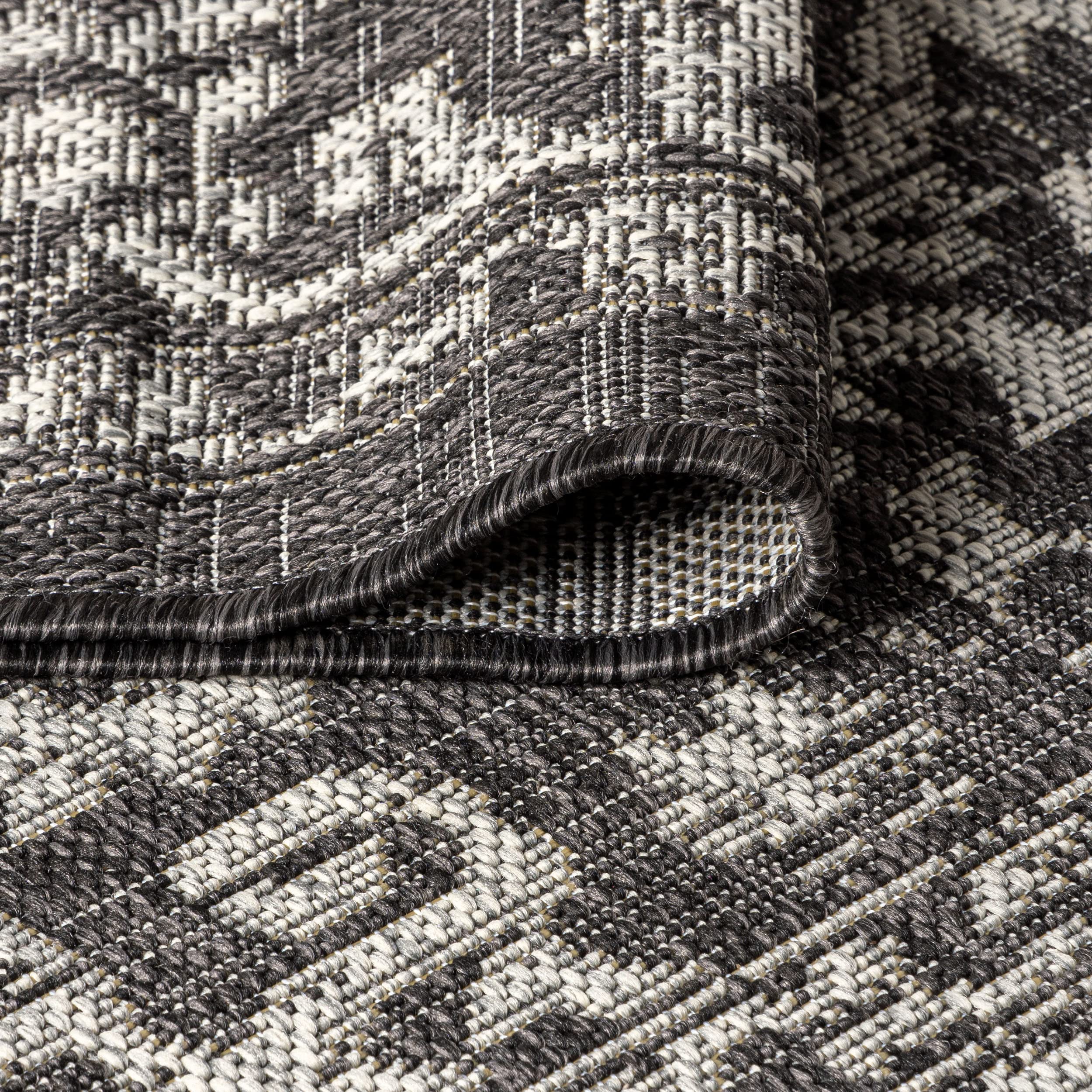 JONATHAN Y rug edge and binding close-up showing neat finish and longevity