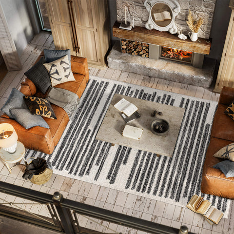 JONATHAN Y 5x8 rug beside furniture showing accurate size and scale