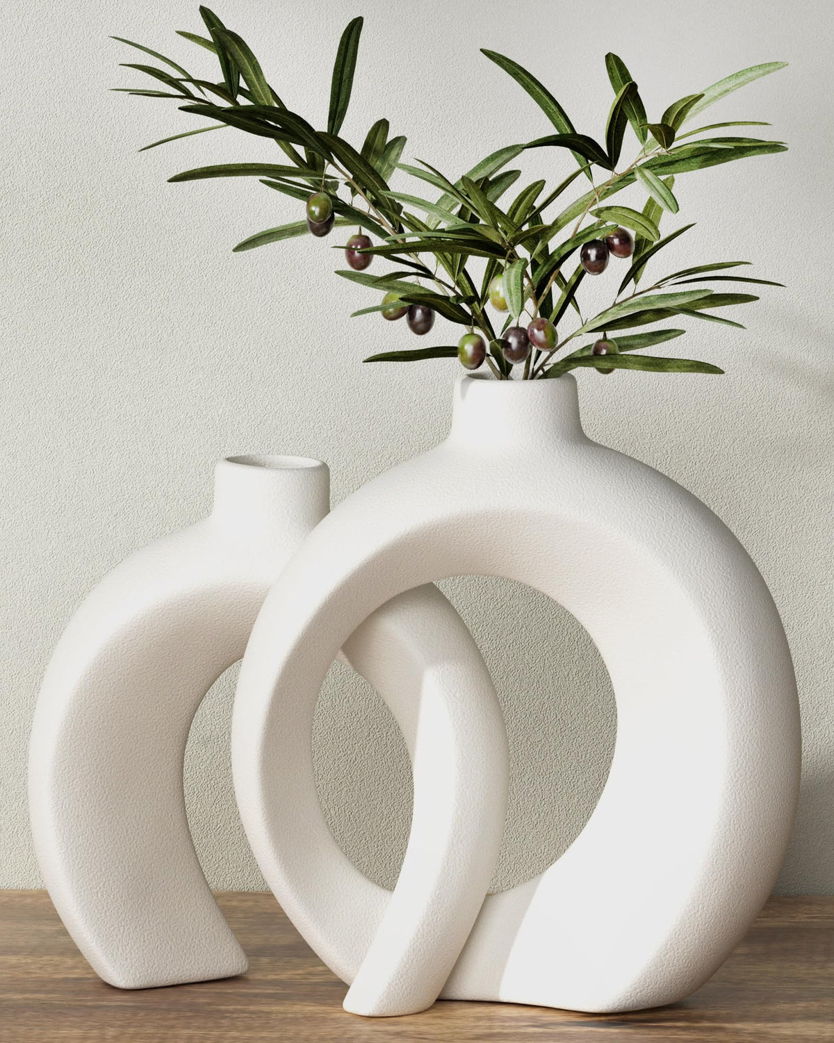 Jonronboci donut vases front view showing shape and matte finish for elegant decor