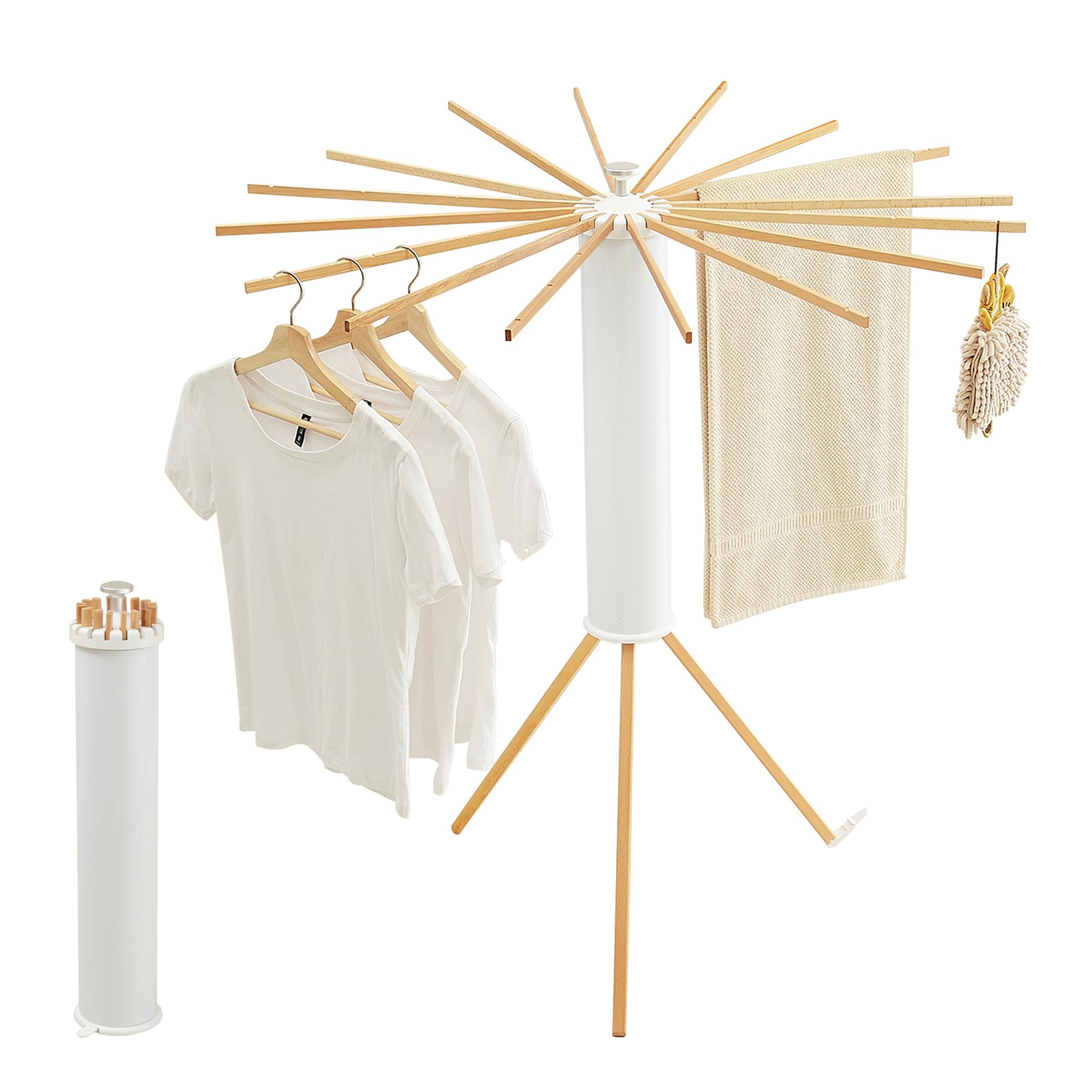 JOOM front view of drying rack showing full hanging capacity and convenience