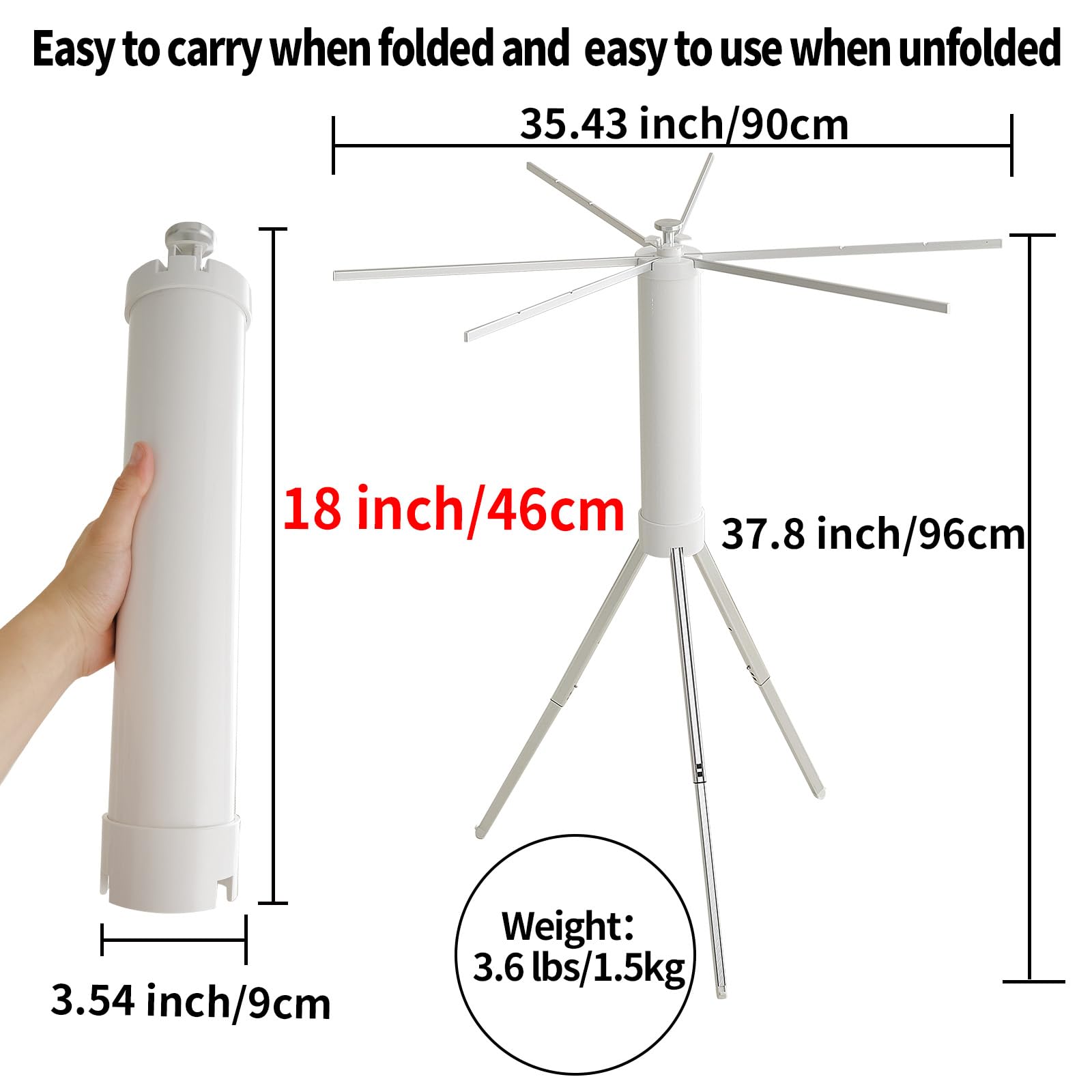 JOOM scale with hand for size demonstrating portability and travel convenience