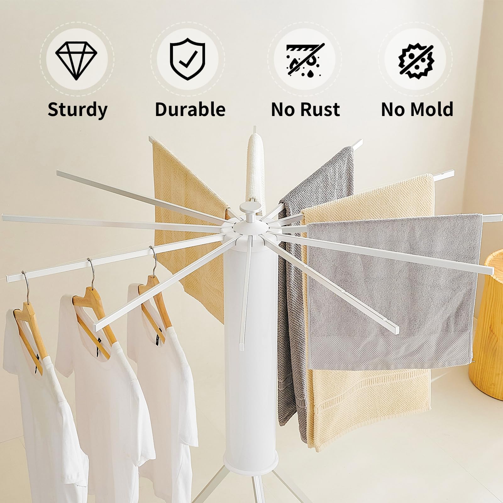 JOOM folded flat for compact storage and easy portability benefit