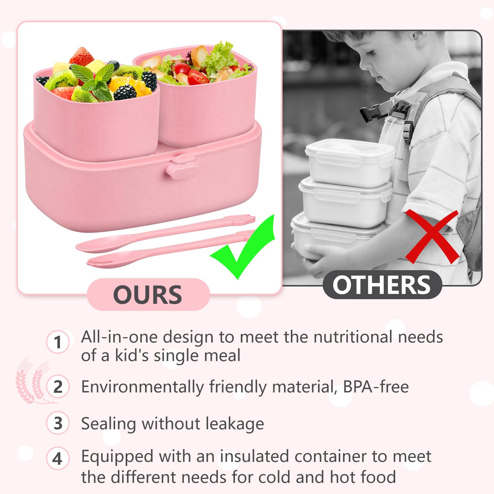 JOOPETALK top view of three-compartment bento tray keeping foods separated for balanced meals