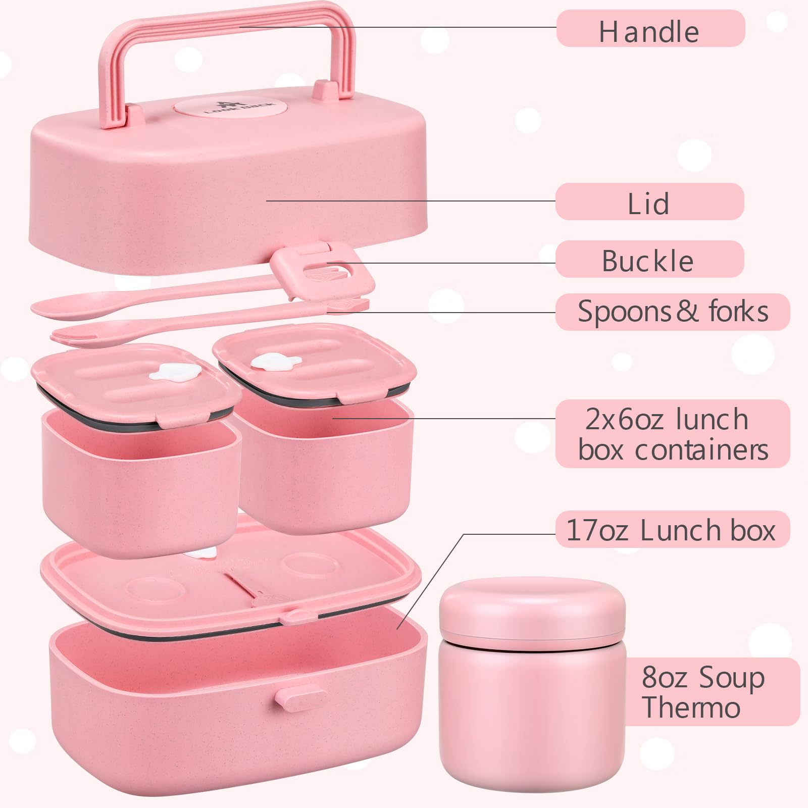JOOPETALK two leak-proof containers sealed to prevent spills during transport and protect contents