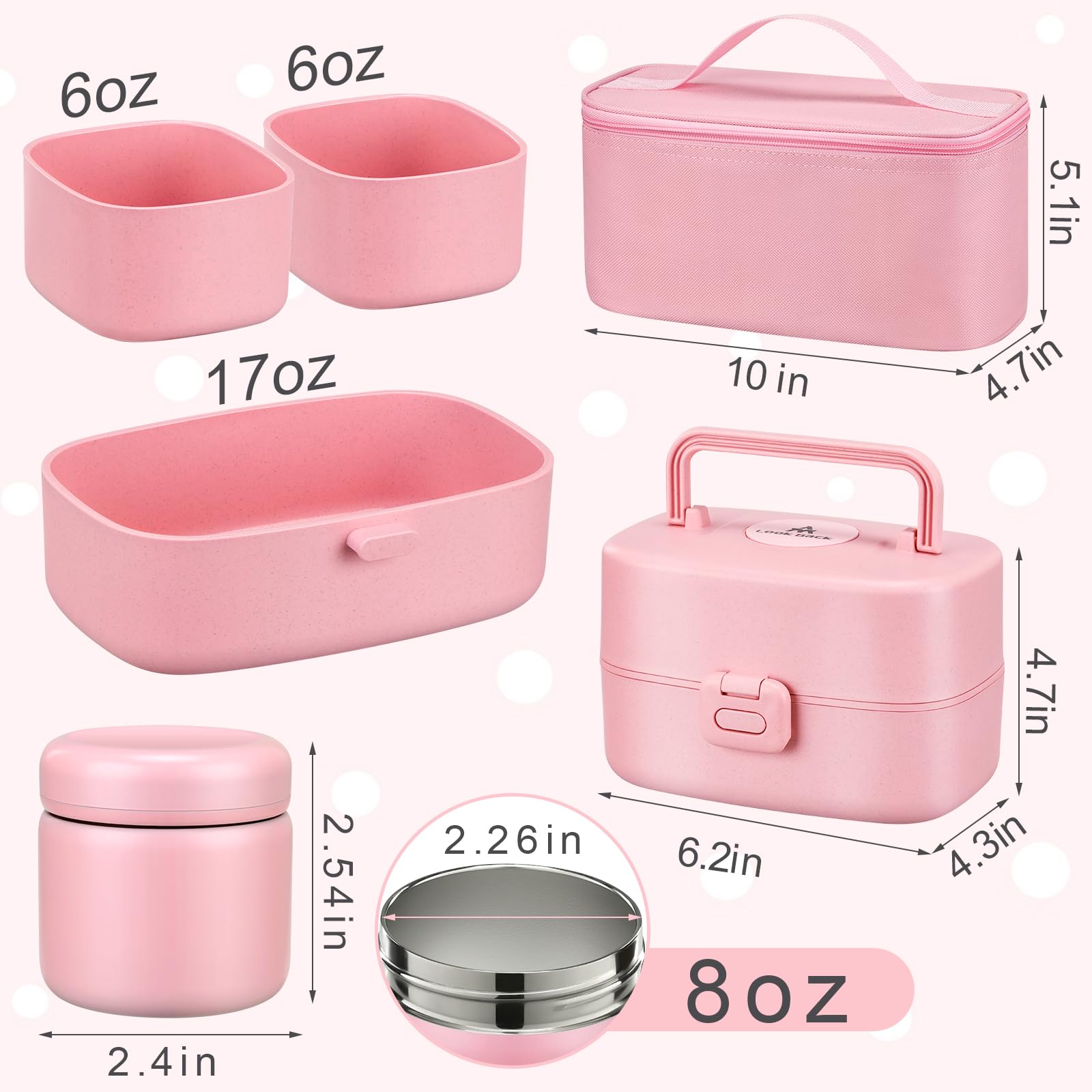 JOOPETALK lunch set next to a toy for scale showing child-friendly compact size and portability