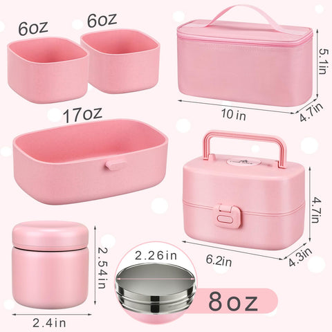 JOOPETALK lunch set next to a toy for scale showing child-friendly compact size and portability