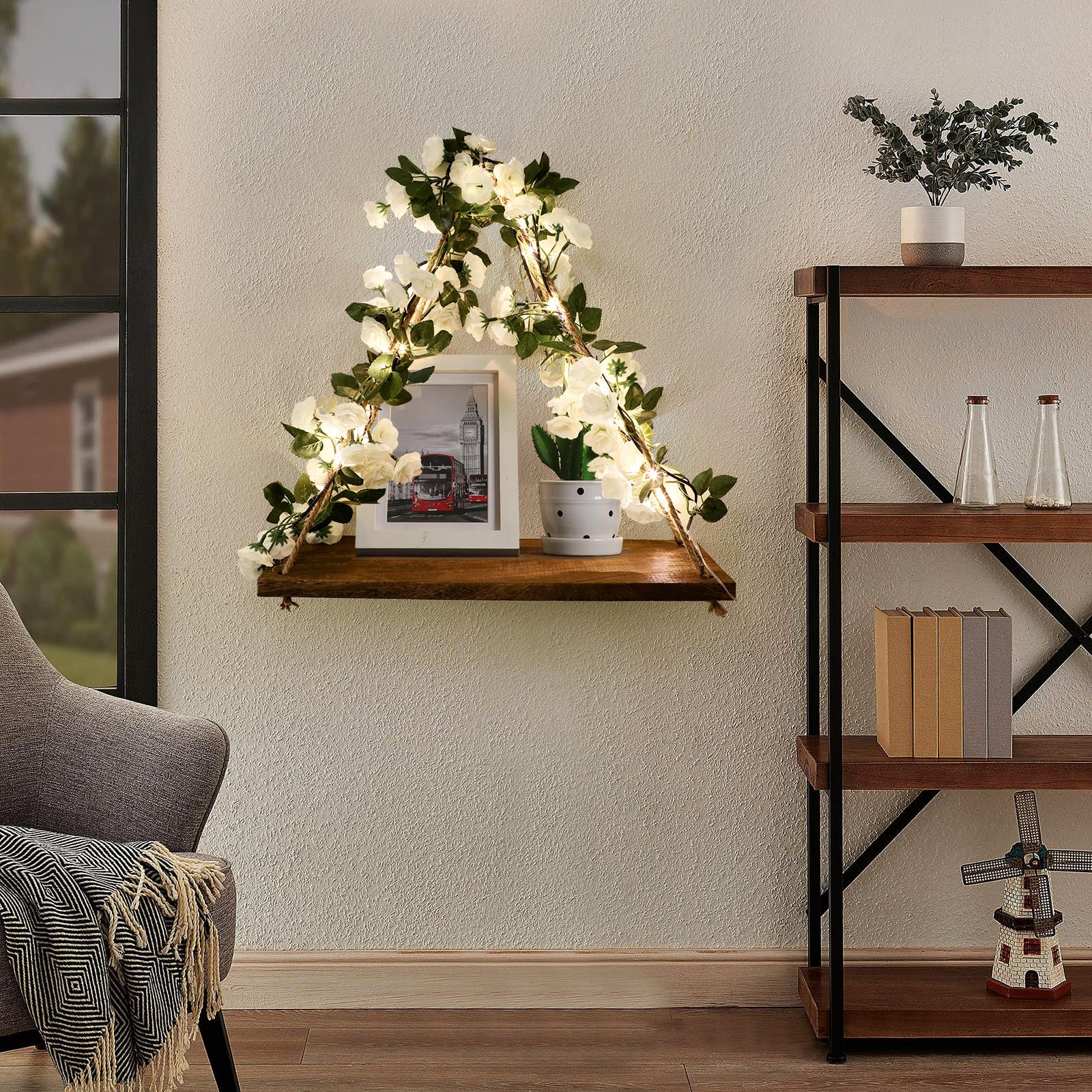 JOPSTDI LED strip lit on shelf providing soft ambient lighting benefit
