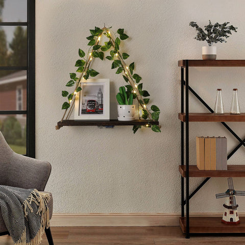 JOPSTDI installed shelf displaying plants and frames demonstrating space-saving display benefit