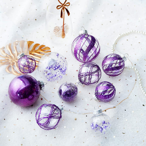 Jorysics tree display with ornaments reflecting lights for festive ambiance