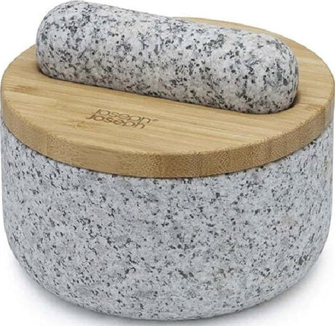 Joseph Joseph Dash granite mortar front view, durable grinding benefit