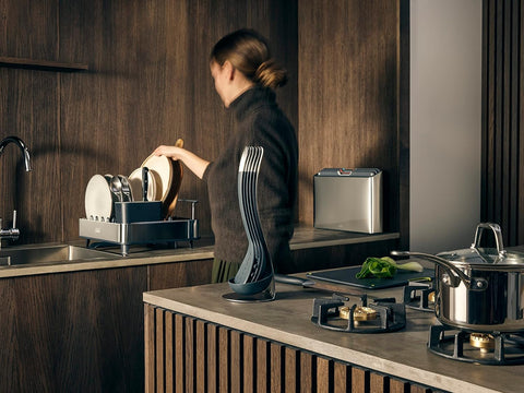Joseph Joseph rack in sink showing space-saving scale and practical fit