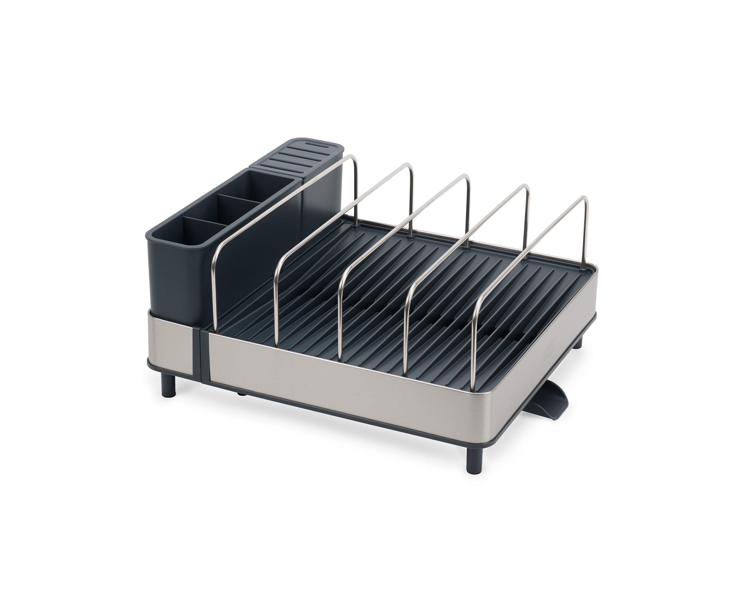 Joseph Joseph rack expanded over sink holding large pans and trays for extra capacity