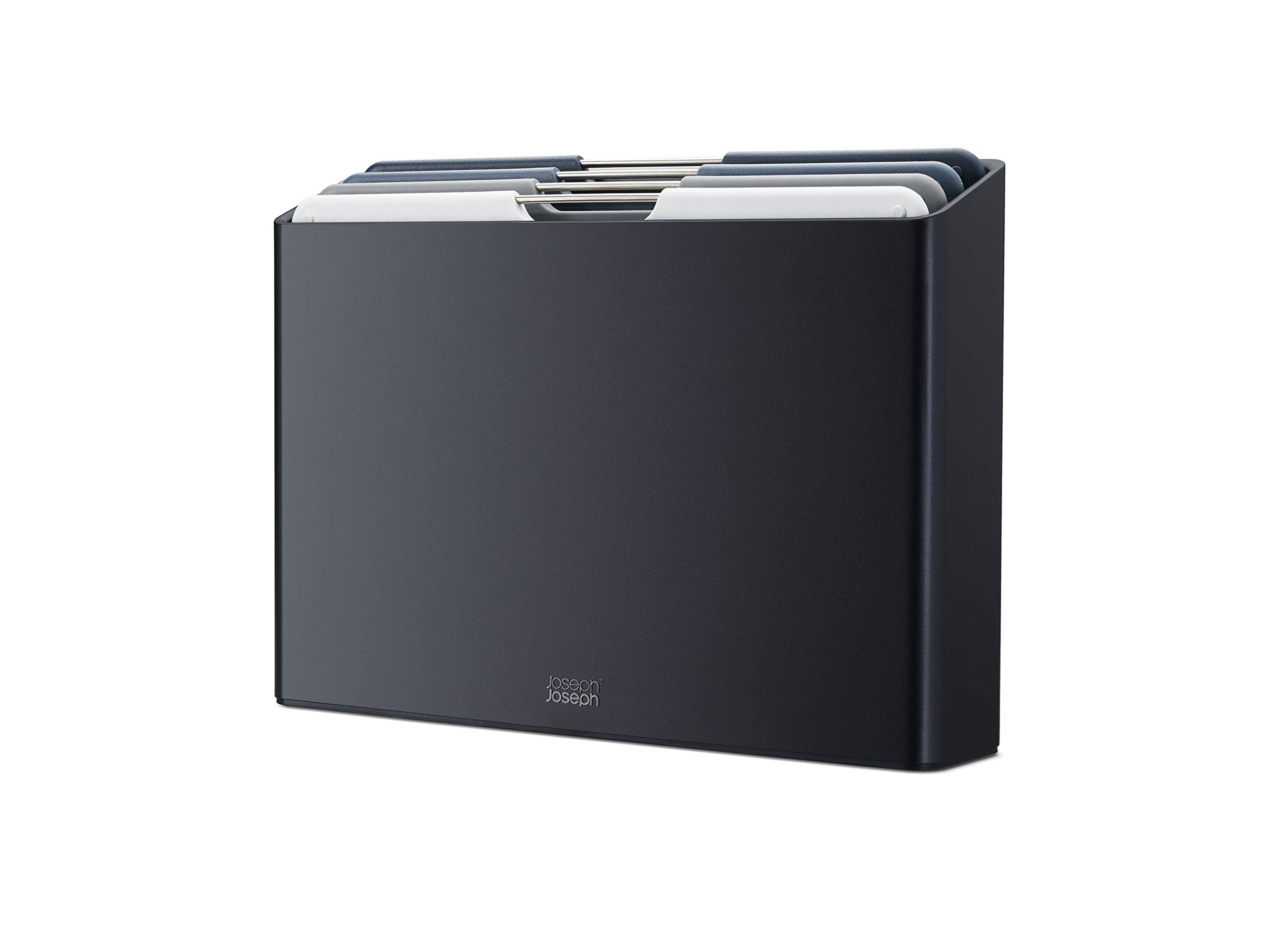Joseph Joseph front view of graphite Folio case showing organised storage benefit