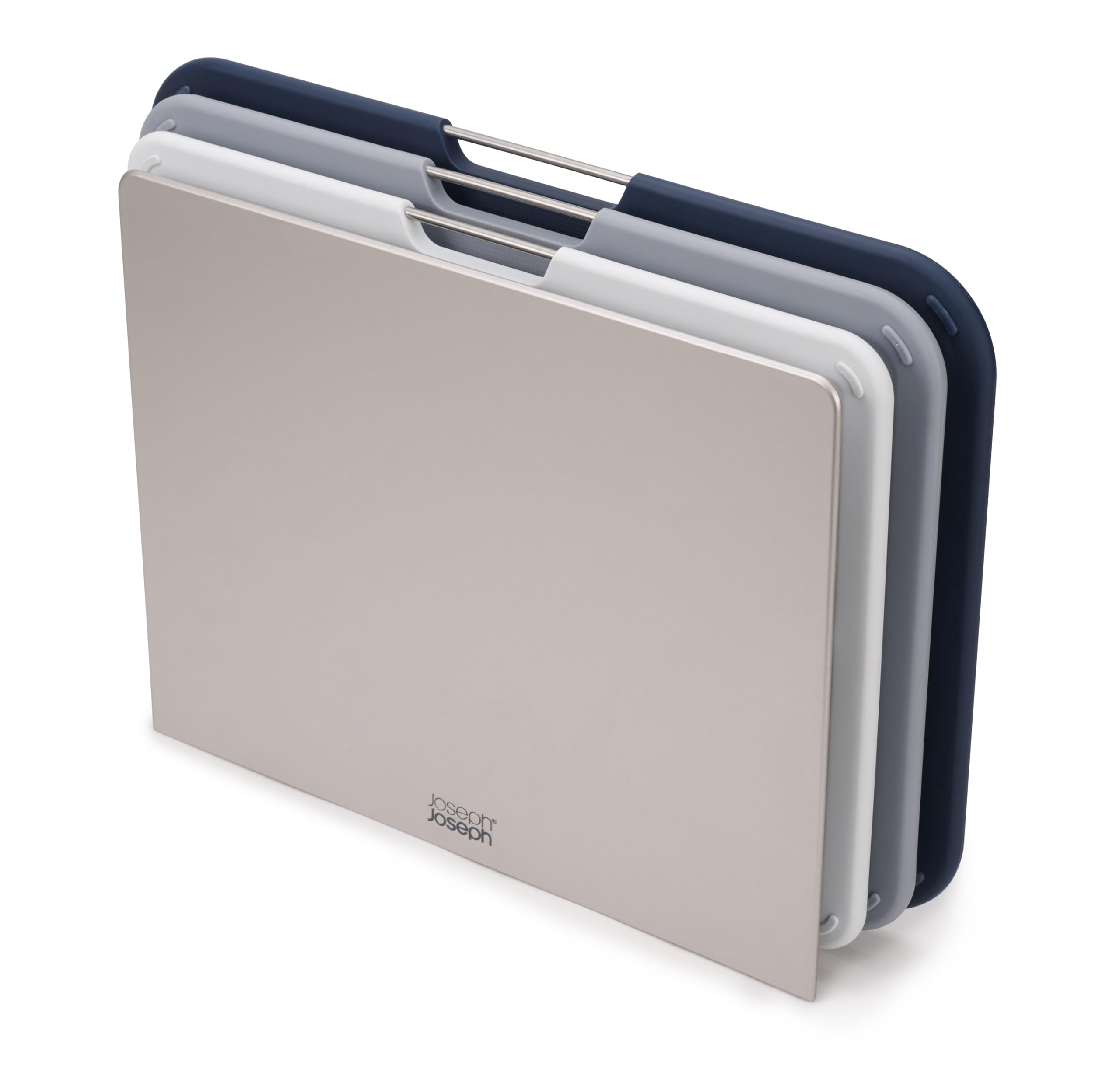Joseph Joseph front view with stand showing compact storage benefit