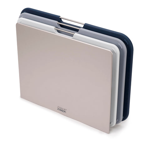 Joseph Joseph front view with stand showing compact storage benefit