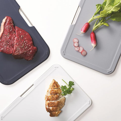 Joseph Joseph set on kitchen counter lifestyle shot illustrating compact stylish storage