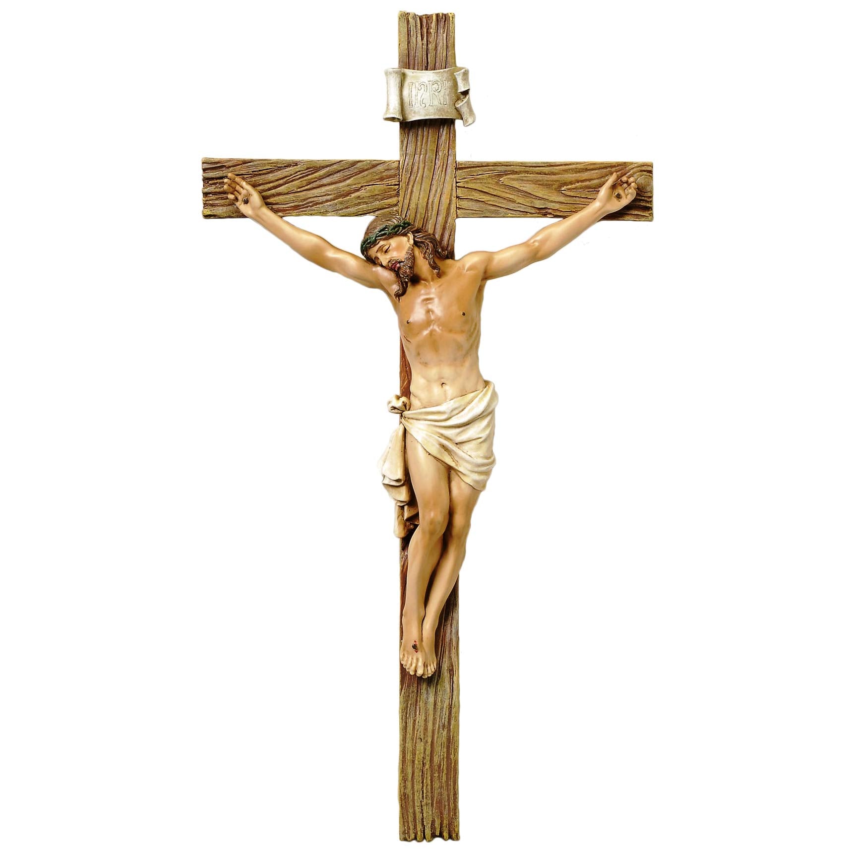 Joseph's Studio crucifix front view showing full figure and balanced proportions for display