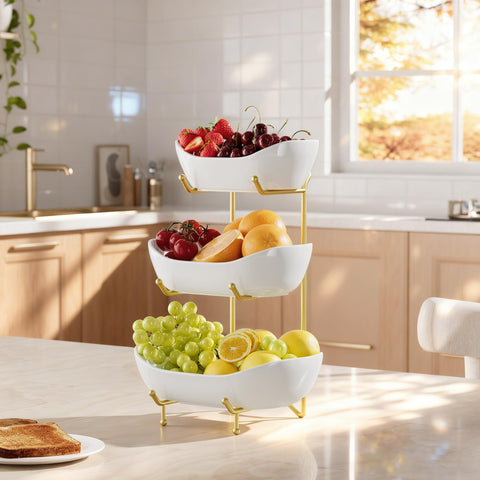 Josmimic top tier filled with citrus, bright display and quick snack access