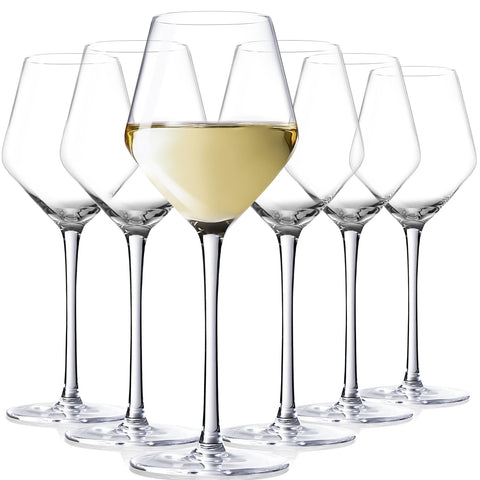 JOVGANK front view of six glasses showing elegant design and clear crystal benefit