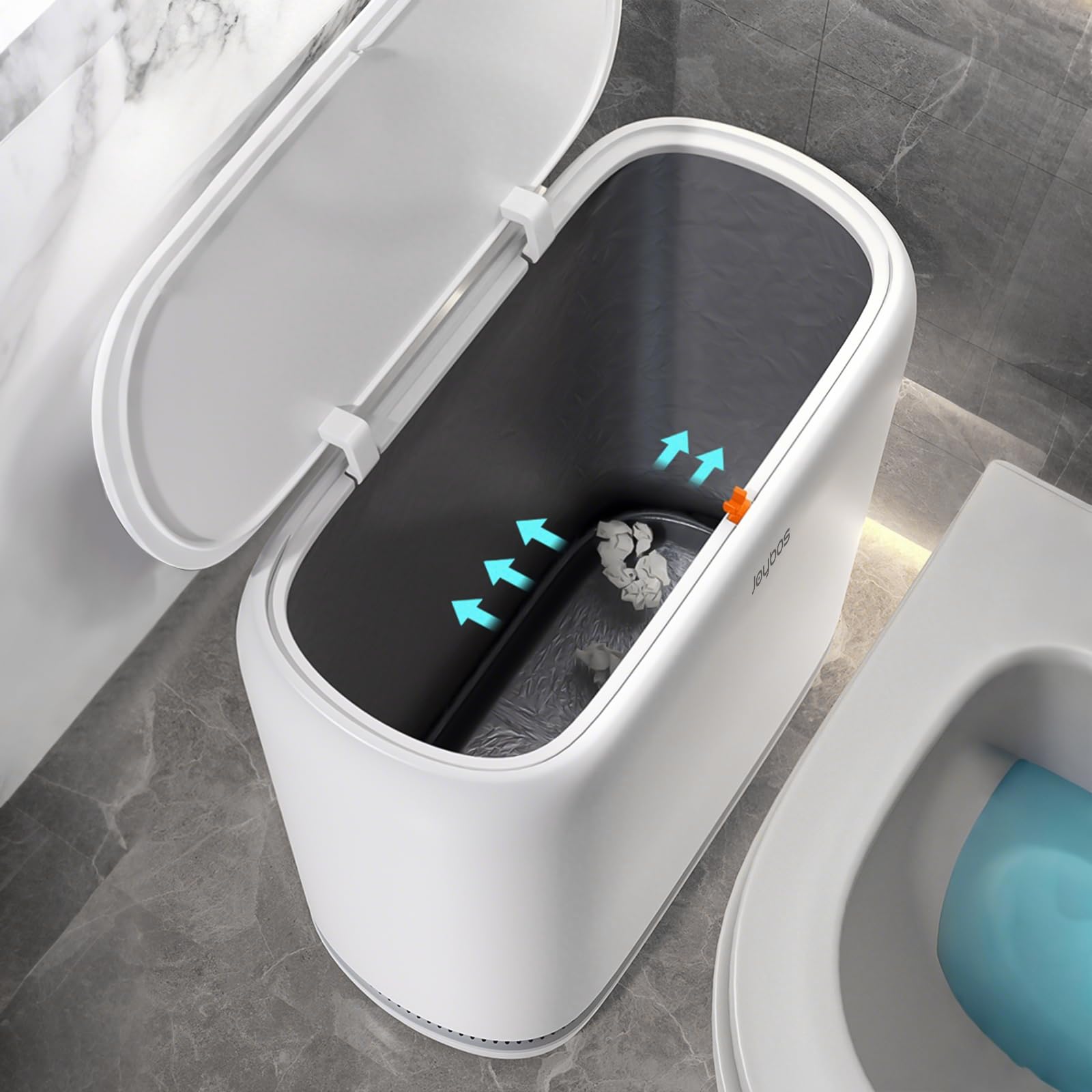 JOYBOS front view with lid closed showing compact design and discreet storage