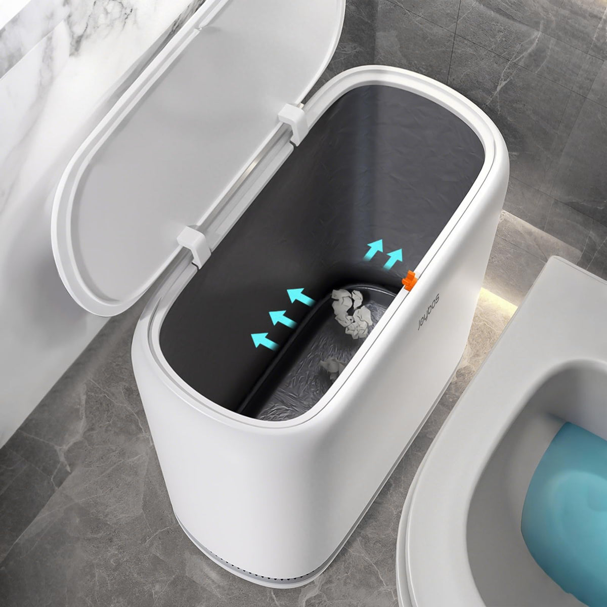 JOYBOS front view with lid closed showing compact design and discreet storage