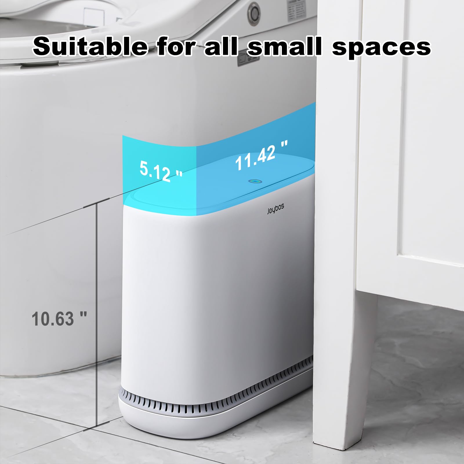 JOYBOS hand pressing lid open illustrating dogproof, convenient operation