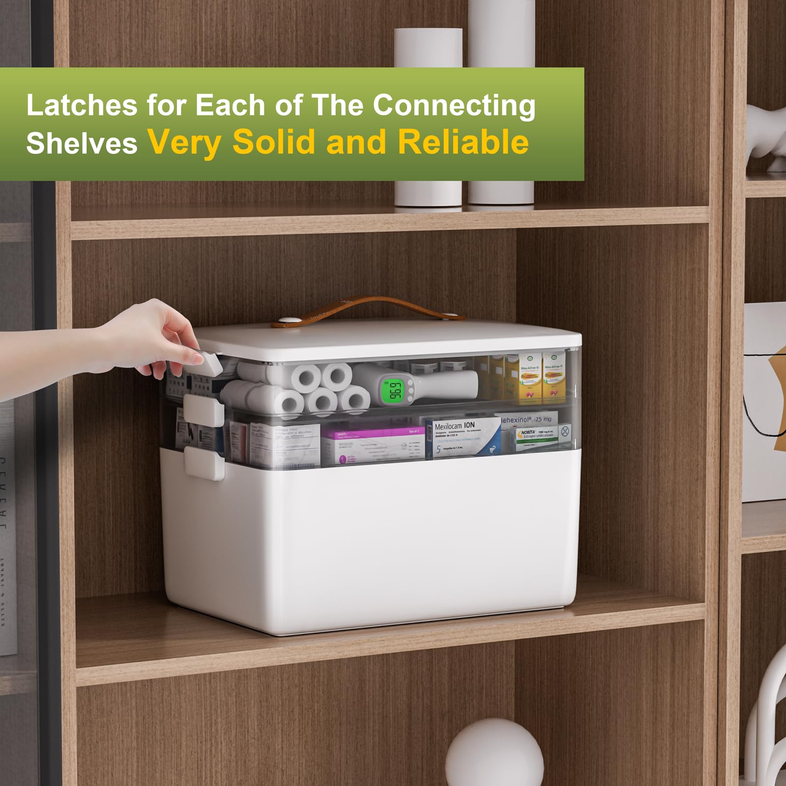 JOYBOS open drawers with medicines displayed to show layered storage capacity