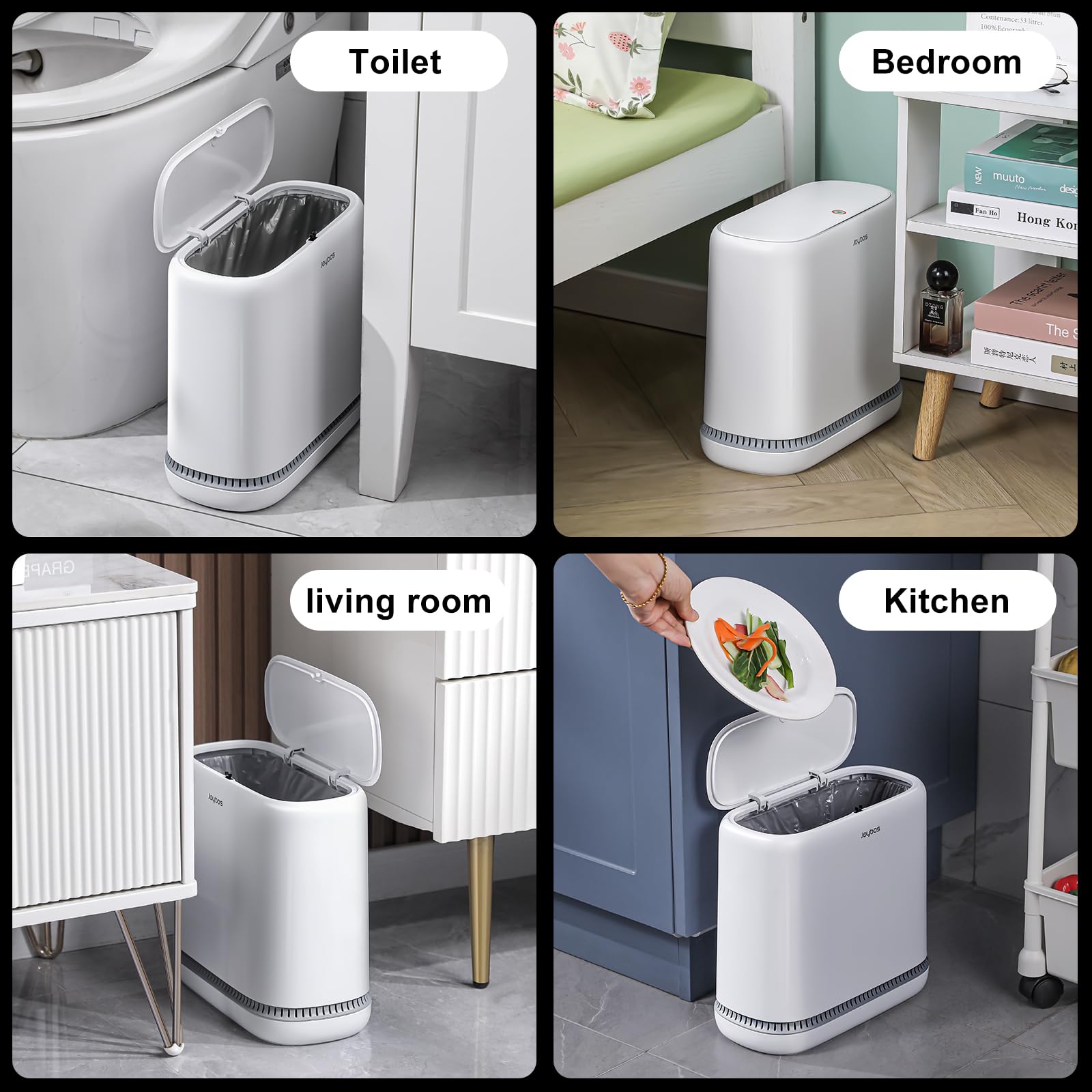 JOYBOS size comparison next to toilet showing 10L capacity scale