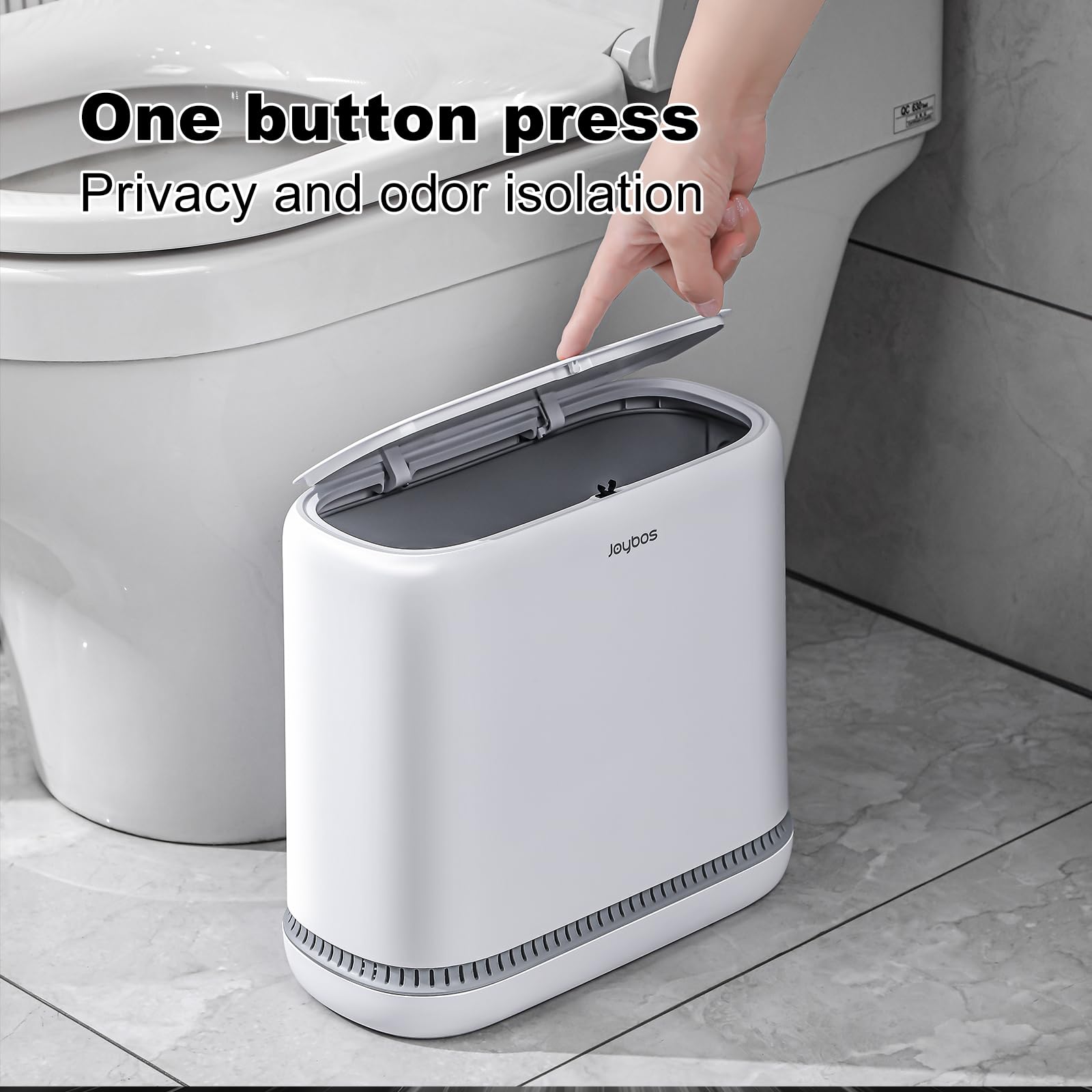JOYBOS slim profile placed beside toilet saving floor space in narrow gap