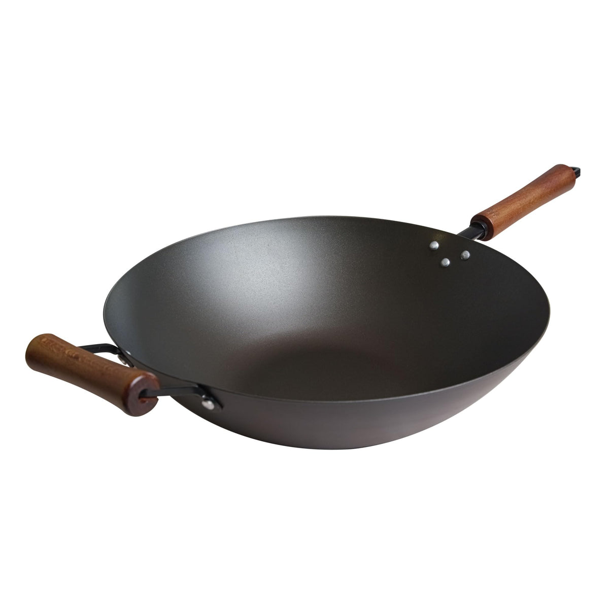 JOYCE CHEN front view of 14-inch wok showing generous basin and quick heating benefit