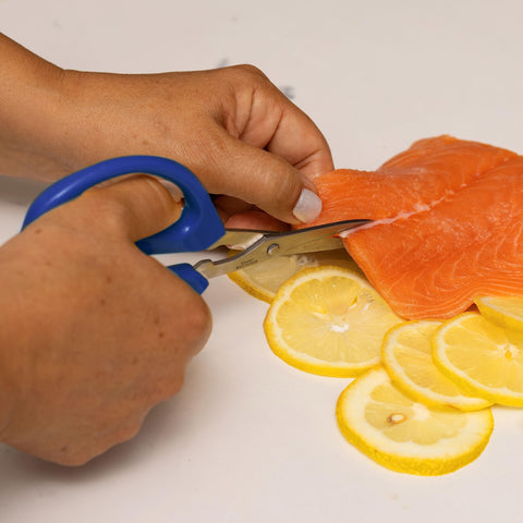 JOYCE CHEN two scissors in packaging staged for storage and task-separation benefit