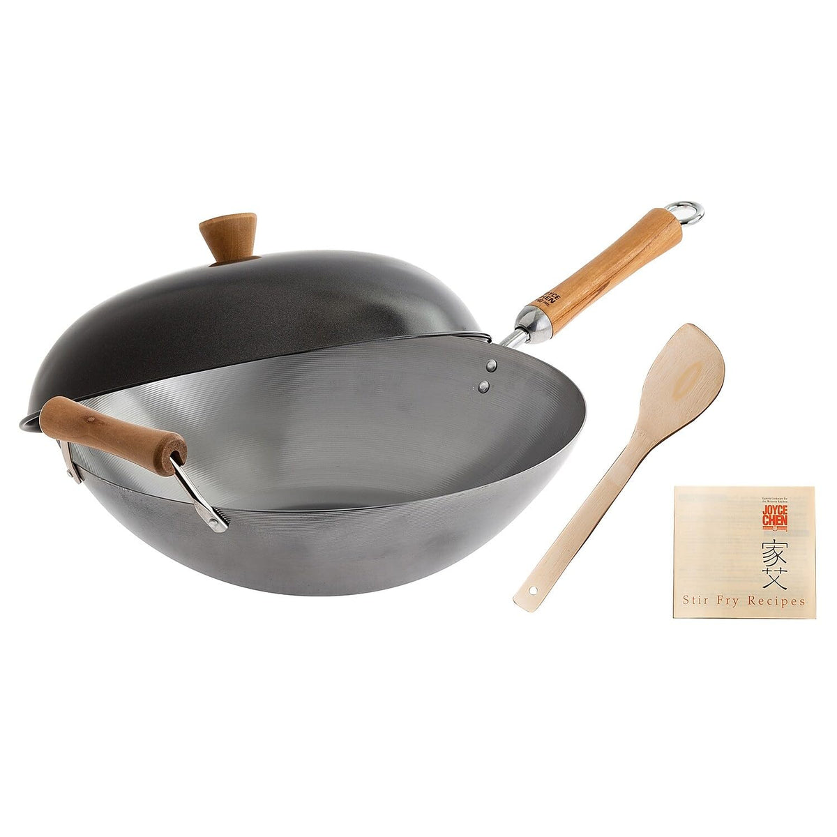 JOYCE CHEN wok front packaging showing complete four-piece set and benefits