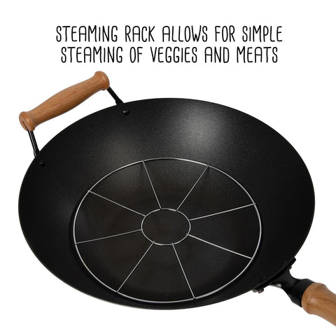 JOYCE CHEN wok in use stir-frying vegetables for quick high-heat cooking