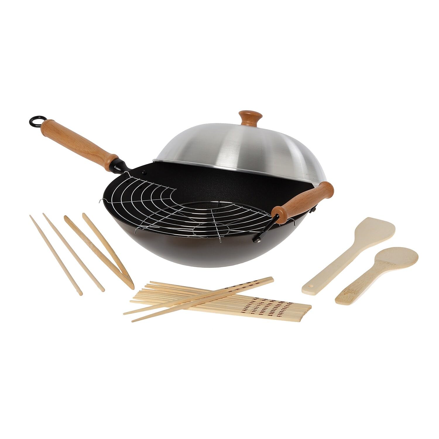 JOYCE CHEN wok beside ruler showing 14-inch scale for portion and fit