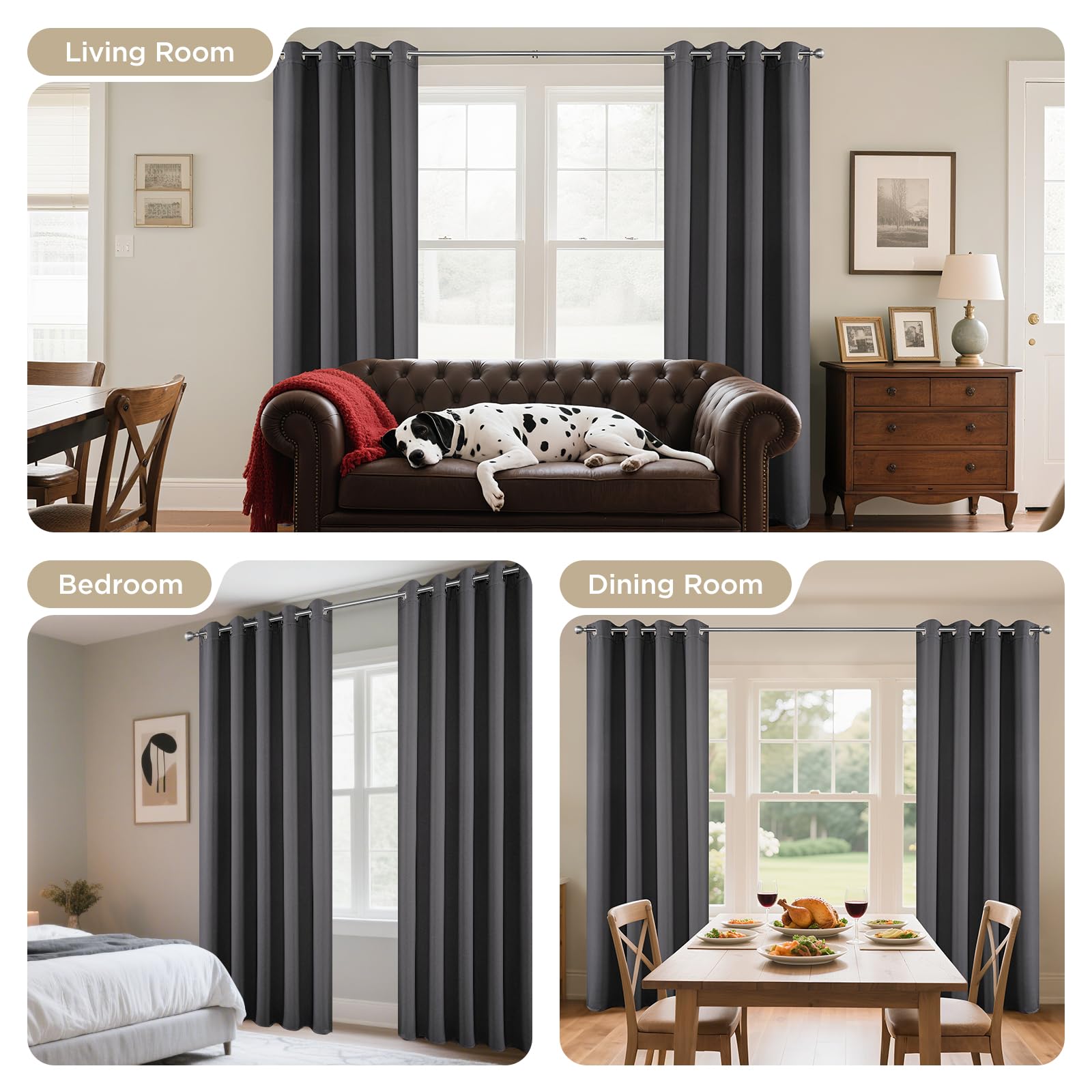 Joydeco curtain backside showing triple-weave construction, enhances insulation