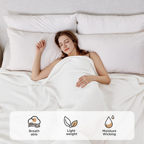 Joydeco blanket styled on sofa providing cozy living-room warmth