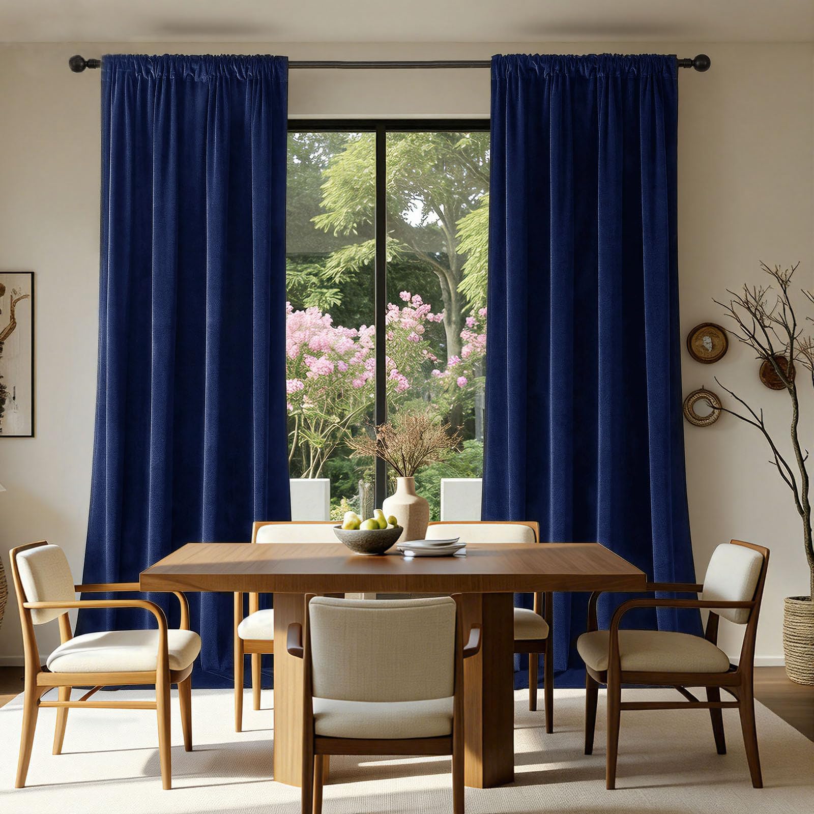 Joydeco curtains in living room adding privacy and a luxe atmosphere