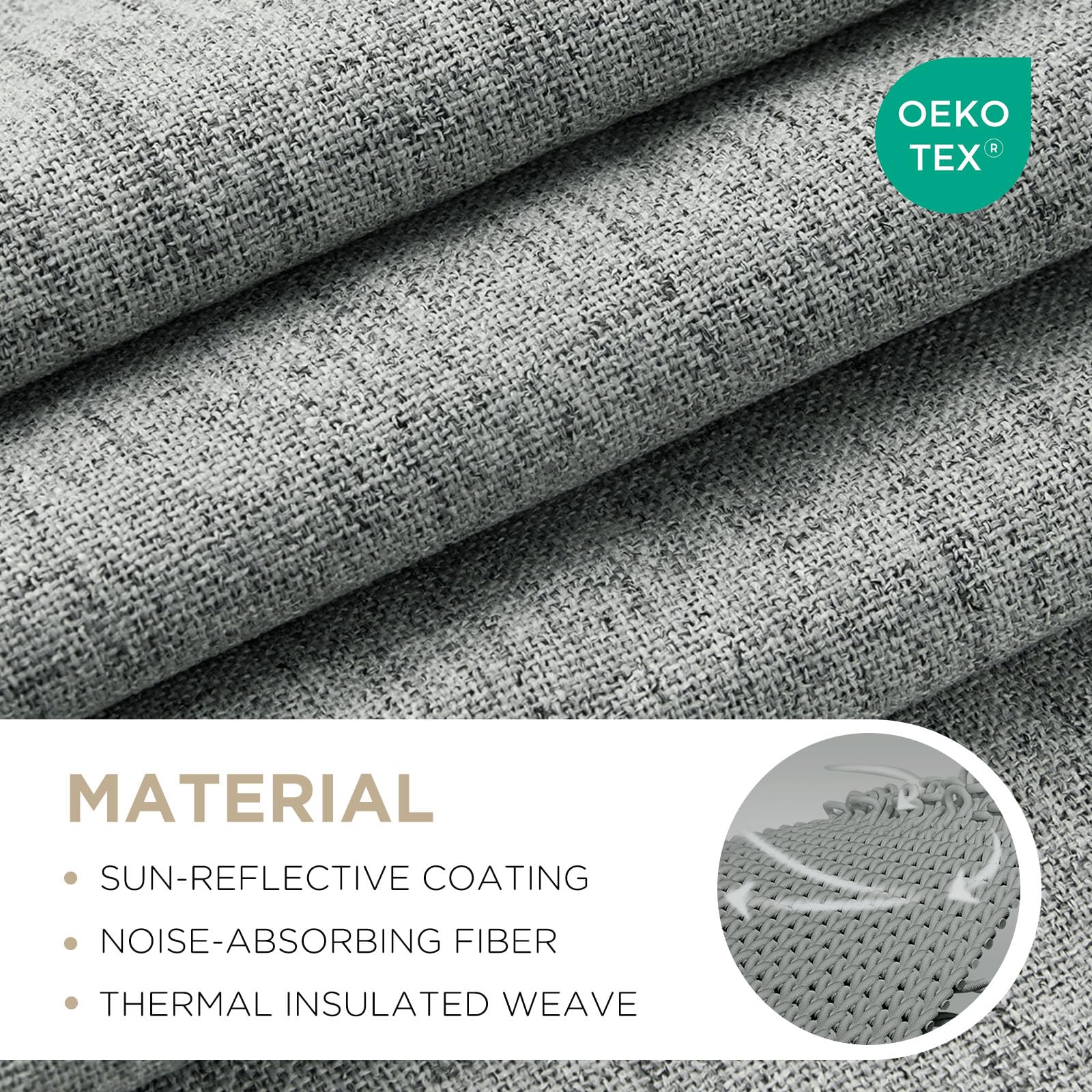 Joydeco close-up linen texture highlighting premium fabric look