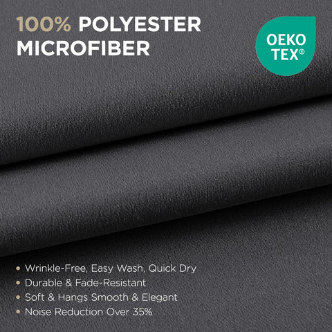 Joydeco close-up of microfiber texture, highlights dense weave for light blocking